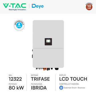 V-Tac Deye Sistema All-In-One Inverter 80kW Accumulo 81,9KWh