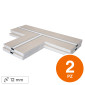 2 Profili a T in Alluminio Integrato nel Cartongesso per Strisce LED a Scomparsa Copertura Opaca - art. 3018