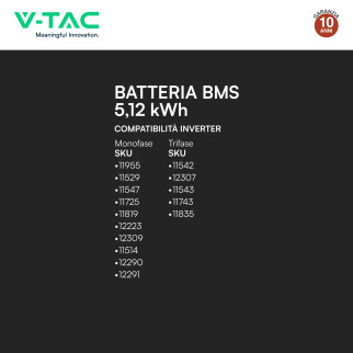 VT-48100 Batteria LiFePO4 5.12KWh IP65 Fotovoltaico V-Tac