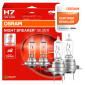 Osram Night Breaker Silver H7 12V 55W per Fari Auto Luce Bianca a Lunga Durata - 2 Lampadine