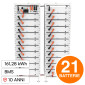 V-Tac Kit 21 Batterie BMS Stack LiFePO4 161,28kWh Alta Tensione per Impianto Fotovoltaico Armadio Rack con Base - SKU 12657