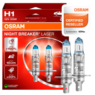 Lampadine Night Breaker Laser H1 per Fari Auto Osram Lampadine Night Breaker Laser H1 per Fari Auto Osram