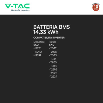 VT-48280 Batteria LiFePO4 14.33KWh IP65 Fotovoltaico V-Tac