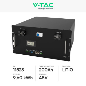 Accumulatore 9,60kWh LiFePO4 BMS Fotovoltaico CEI 0-21 V-Tac