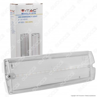 V-Tac VT-523 Lampada LED 140lm d'Emergenza Anti Black Out Grado