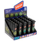 Prof Maxi Accendino a Pietrina Grande Ricaricabile con Fantasia 3D Cana Leaf - Box da 25 Accendini