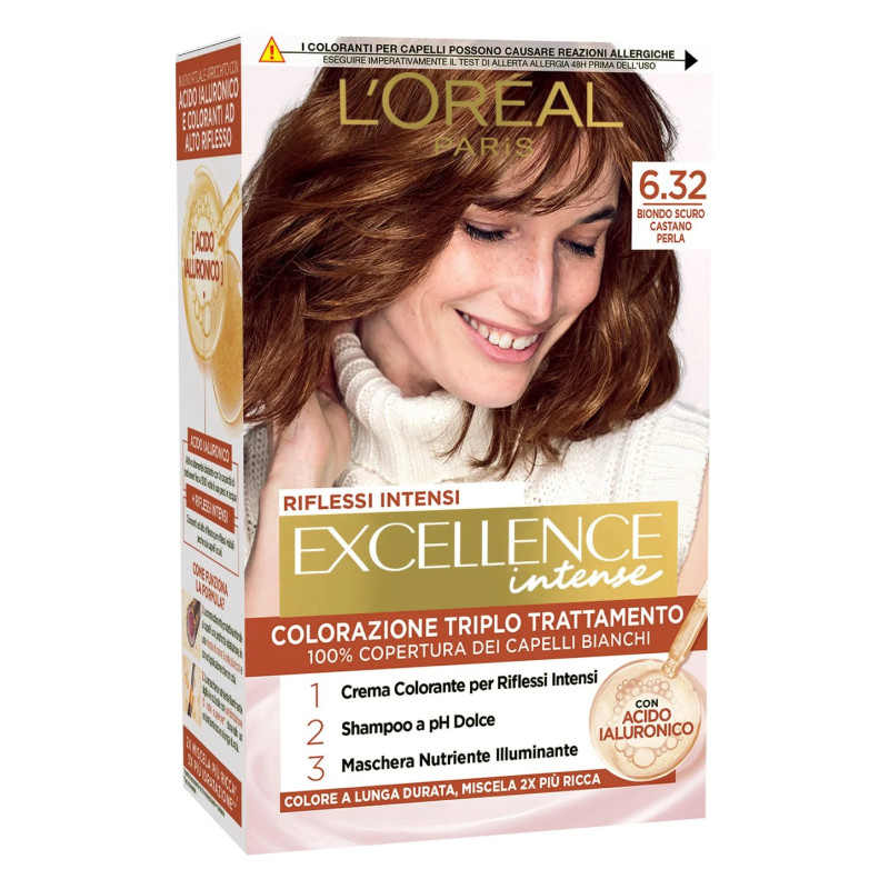 Tinta Capelli 6.32 Biondo Scuro Castano Perla L'Oréal Excellence Tinta Capelli 6.32 Biondo Scuro Castano Perla L'Oréal Excellence