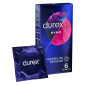 Preservativi Durex Sync con Rilievi e Nervature Stimolanti Forma Easy On - 6 Profilattici