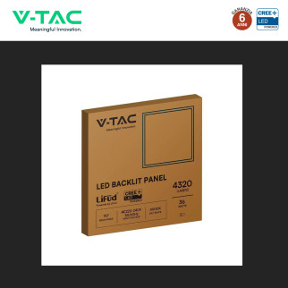 10 Pannelli LED Quadrati 36W SMD CREE con Driver LiFud V-Tac Pro