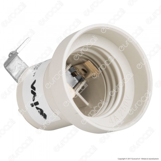 Wiva Portalampada E27 250V 4A in LCP con Squadretta - Colore Bianco - Wiva Portalampada E27 250V 4A in LCP con Squadretta - Colore Bianco -