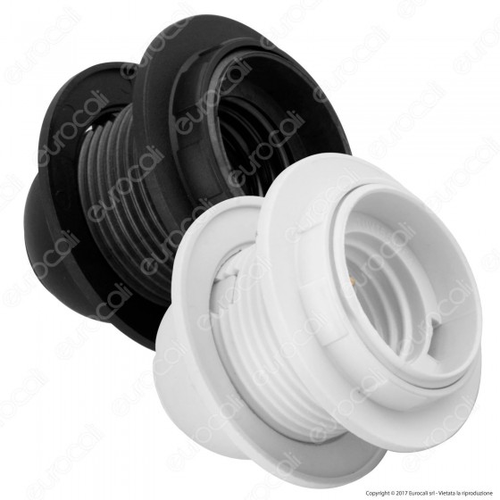 Wiva Portalampada Filettato E27 250V 4A in LCP con 2 Ghiere - Colore Wiva Portalampada Filettato E27 250V 4A in LCP con 2 Ghiere - Colore