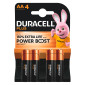 Duracell Plus MN1500 LR6 Stilo AA Mignon 1,5V Pile Alcaline per Uso Quotidiano - Confezione da 4 Batterie