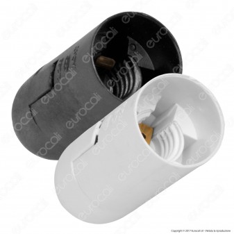 Wiva Portalampada Liscio E14 250V 2A in LCP - Colore Bianco o Nero -
