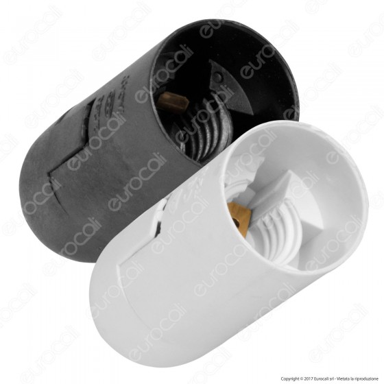 Wiva Portalampada Liscio E14 250V 2A in LCP - Colore Bianco o Nero - Wiva Portalampada Liscio E14 250V 2A in LCP - Colore Bianco o Nero -