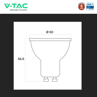 Faretto LED GU10 4,5W PAR16 SMD Chip CREE V-Tac