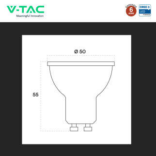 Faretto LED GU10 6W PAR16 SMD Chip CREE V-Tac