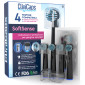 CliniCaps SoftSense Testine Spazzolino Elettrico Setole Morbide Compatibili Oral-B Colore Nero - Confezione da 4 Testine