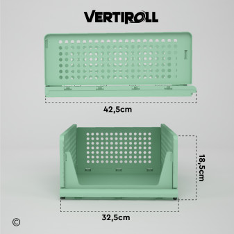 VertiRoll 4 Cassetti Impilabili Scorrevoli Salvaspazio Verde