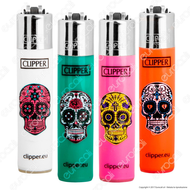 Clipper Micro Fantasia Mexican Skulls - 4 Accendini [TERMINATO]