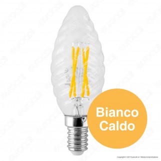 V-Tac VT-1985 Lampadina LED E14 4W Candela Twist Cross Filament - SKU