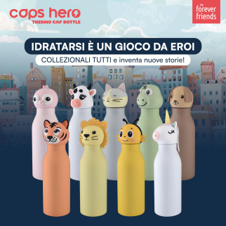 CapsHero Borraccia Termica Bambini Senza BPA 520ml Flamingo Fia