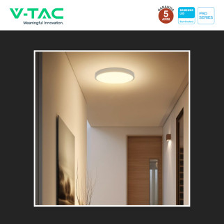 Plafoniera LED 18W SMD Samsung IP44 con Sensore V-Tac Pro Plafoniera LED 18W SMD Samsung IP44 con Sensore V-Tac Pro