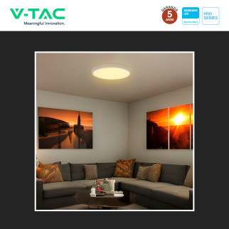 Plafoniera LED 18W SMD Samsung IP44 con Sensore V-Tac Pro Plafoniera LED 18W SMD Samsung IP44 con Sensore V-Tac Pro