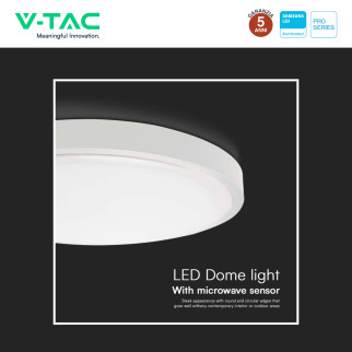 Plafoniera LED 18W SMD Samsung IP44 con Sensore V-Tac Pro Plafoniera LED 18W SMD Samsung IP44 con Sensore V-Tac Pro
