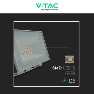 Faro LED 10W SMD IP65 Colore Bianco V-Tac VT-44012 Faro LED 10W SMD IP65 Colore Bianco V-Tac VT-44012