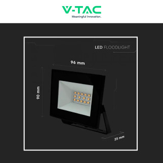 Faro LED 10W SMD IP65 Colore Nero V-Tac VT-44012 Faro LED 10W SMD IP65 Colore Nero V-Tac VT-44012