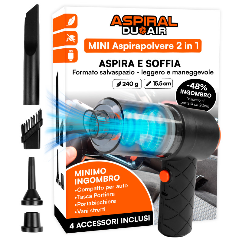 Aspiral DuoAir Aspirapolvere Aspirabriciole Senza Fili Portatile 2in1 Aspiral DuoAir Aspirapolvere Aspirabriciole Senza Fili Portatile 2in1