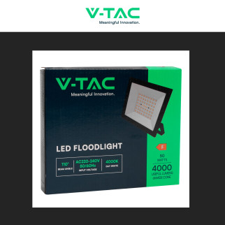 Faro LED 50W SMD IP65 Colore Nero V-Tac VT-44054 Faro LED 50W SMD IP65 Colore Nero V-Tac VT-44054