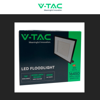 Faro LED 200W SMD IP65 Colore Nero V-Tac VT-44208 Faro LED 200W SMD IP65 Colore Nero V-Tac VT-44208