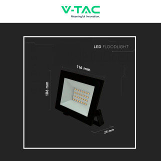 Faro LED 20W SMD IP65 Colore Nero V-Tac VT-44022 Faro LED 20W SMD IP65 Colore Nero V-Tac VT-44022