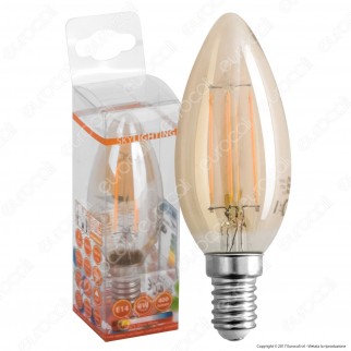 SkyLighting Lampadina LED E14 4W Candela Filamento Ambrata - mod.