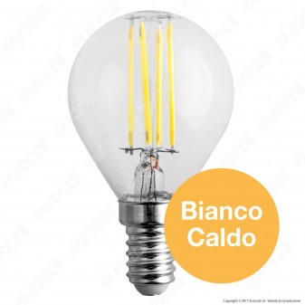 SkyLighting Lampadina LED E14 4W MiniGlobo P45 Filamento - mod.