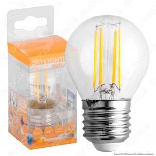 SkyLighting Lampadina LED E27 4W MiniGlobo G45 Filamento - mod.