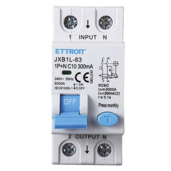 ETTROIT Magnetotermico Differenziale 1P+N 10A 300mA 220V-6KA - Mod. JX271063