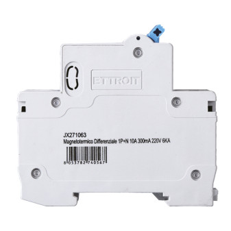 ETTROIT Magnetotermico Differenziale 1P+N 10A 300mA 220V-6KA - Mod. JX271063