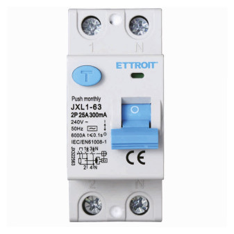 ETTROIT Interruttore Differenziale Puro 2P 25A 300mA 220V-6KA - Mod. JX322563
