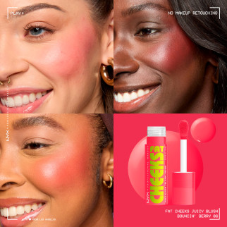 NYX Professional Makeup Fat Cheeks Juicy Blush Liquido 06 Bouncin' Berry NYX Professional Makeup Fat Cheeks Juicy Blush Liquido 06 Bouncin' Berry