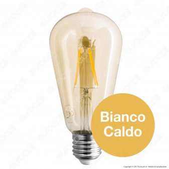 Skylighting Lampadina LED E27 4W Bulb ST64 Filamento Ambrata