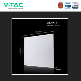 10 Pannelli LED Quadrati 36W SMD CREE con Driver LiFud V-Tac Pro