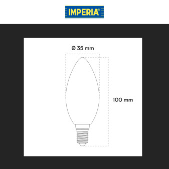 Lampadina LED E14 6W Candela C35 Filament in Vetro Bianco Imperia