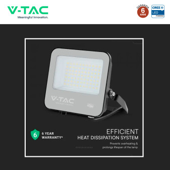 Faro LED 50W SMD Chip CREE IP65 Colore Nero VT-4455