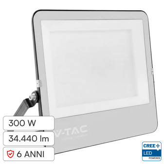 Faro LED 300W SMD Chip CREE IP65 Colore Nero VT-44003