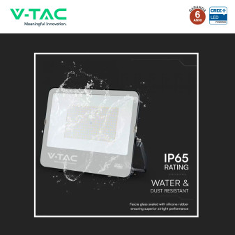 Faro LED 200W SMD Chip CREE IP65 Colore Nero VT-44201