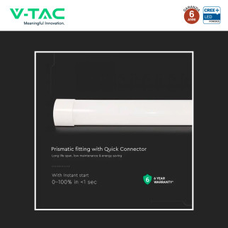 Tubo LED Prismatico 10W 30cm SMD Chip CREE V-Tac Tubo LED Prismatico 10W 30cm SMD Chip CREE V-Tac