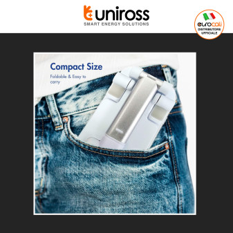 Uniross Supporto Smartphone Portatile Pieghevole Antiscivolo Bianco