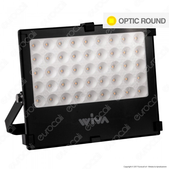 Wiva Optic Round Faretto LED SMD 50W Ultra Sottile Colore Nero